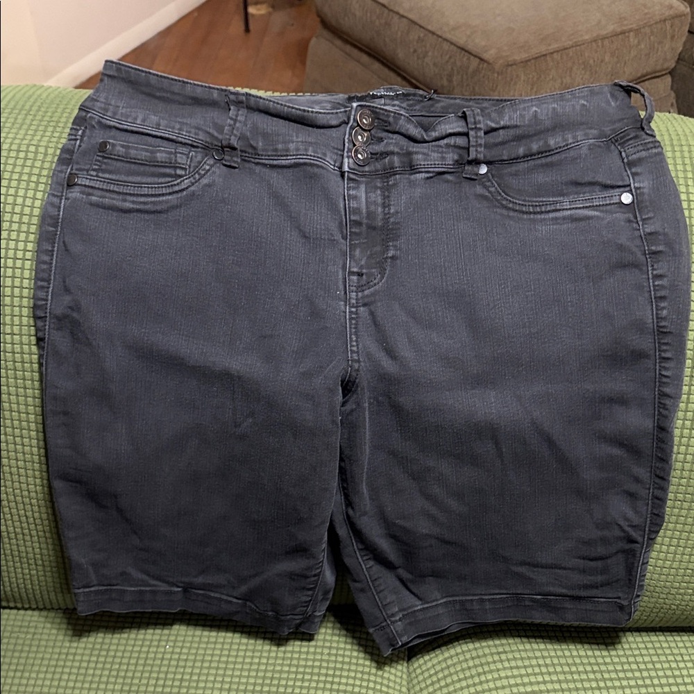 torrid Washed Black Bermuda Shorts